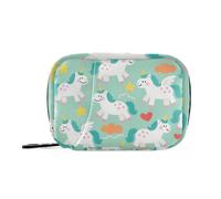 Borsa per medicinali con scomparti rimovibili, motivo: unicorno e stelle, colore: verde menta