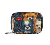 Borsa per medicinali da viaggio per chihuahua con scomparti staccabili, portapillole portatile, borsa grande blu navy