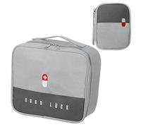 Borsa per medicinali, grande capienza, per emergenze, vuota, impermeabile, per la casa, l’ufficio e i viaggi, 2 pezzi (in grigio)