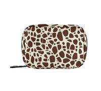 Borsa per medicinali marrone con stampa pelle di giraffa con scomparti staccabili attaccabile aiuti bagpill custodie organizer