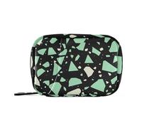 Borsa per medicine verde menta marmo con scomparti staccabili Custodia da viaggio organizer attaccabile