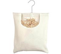 Borsa per Mollette, Borsa per Mollette da Bucato con Gancio, Peg Bag in Panno di Oxford, Riporre Le Mollette da Bucato, per Molletta,Custodia, Calzini, Biancheria Intima, Bianco, 1PC, 32 x 28 cm