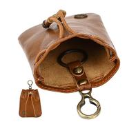 Borsa per monete in pelle, stile retrò, con moschettone, per cubetti, gioielli, erbe aromatiche, versatili per il medievale, per cosplay, uomini e donne, marrone, descrizione,