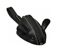 Borsa per monete in vera pelle con topolino carino per monete piccolo mouse sacchetto alla moda tasca con cerniera portafogli portatili per uomini donne e bambini elegante borsa in pelle, Nero , S,