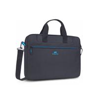 Borsa per notebook 14" colore nero rivacase bordino azzurro