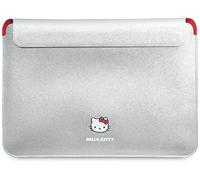 BORSA PER NOTEBOOK HELLO KITTY Borsa per laptop da 14 pollici, PU, argento, logo in metallo, cerniera