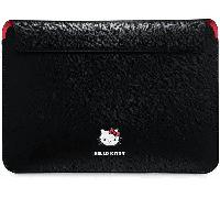 BORSA PER NOTEBOOK HELLO KITTY HKCS14PGHDLMK 14" in PU nero, logo in metallo, cerniera