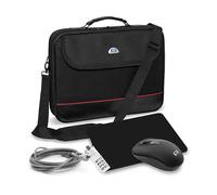 BORSA PER NOTEBOOK PEDEA Trendline 18,4" (46,7 cm) in nylon impermeabile antiurto, Per Computer e laptop da 18,4 ", Dimensioni: A 5,5 cm, P 35 cm, L 45 cm, Nero, Rosso