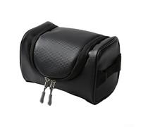 Borsa per occhiali da sci per viaggi all'aperto, custodia impermeabile in pelle con fodera in velluto, strato intermedio in spugna e tasca interna, 20 x 13 x 12 cm, 120 g (nero)