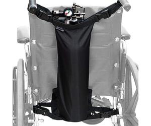 Borsa per ossigeno portatile - Borsa porta bottiglie compatta montata su sedia, imbracatura per il trasporto di respiro, tasca regolabile per attrezzature di assistenza, contenitore per attrezzi