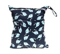 Borsa per Pannolini 2 Pcs,Treer Impermeabile Sacchetto del Pannolino Lavabile Riutilizzabile con Zip Dry Wet Bag Sacchetto dell'organizzatore Sacchetti per Pannolini (28x36cm,Balena Bianca)