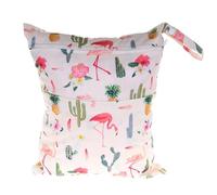 Borsa per Pannolini 2 Pcs,Treer Impermeabile Sacchetto del Pannolino Lavabile Riutilizzabile con Zip Dry Wet Bag Sacchetto dell'organizzatore Sacchetti per Pannolini (30x36cm,Fenicottero Tropicale)