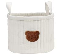 Borsa per pannolini a forma di orsetto 9, 45x7, 9 pollici Piccola in morbido cotone poliestere Simpatici contenitori portaoggetti con manico Cestino portatile per orsetti per la stanza della