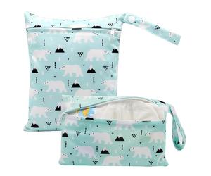 Borsa Per Pannolini Bagnati 2 Pezzi Riutilizzabile Con Cerniera | Borsa Bagnata Per Per Costumi da Bagno Pannolini Salviette Vestiti