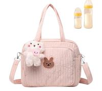 Borsa per pannolini, borsa a tracolla per pannolini, grande cestino portaoggetti per la scuola materna, borsa portatile per la mamma, realizzata in tessuto di cotone, questa borsa per pannolini è