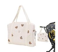 Borsa per pannolini, Borsa in tessuto con ricamo in morbido cotone - Nursery Storage Wipes Toys Organizer per lo shopping di viaggi all'aperto Tumotsit