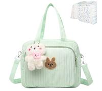 Borsa per pannolini, borsa per pannolini a spalla, grande cesto portaoggetti per asilo nido, borsa portatile per mamma, realizzata in tessuto di cotone, questa borsa per pannolini è facile da pulire e