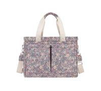 Borsa per pannolini con motivo floreale e tasche multiple, tessuto facile da pulire, per gite e shopping
