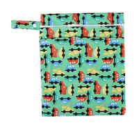 Borsa per pannolini, custodia per pannolini a prova di umidità, odore isolante a doppio strato di grande capacità per bambini piccoli(Green car)