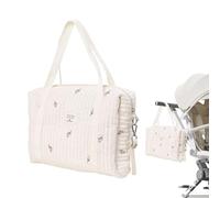 Borsa per pannolini, grande capacità, in morbido cotone ricamato, borsa per pannolini, borsa da viaggio, borsa da lavoro per attività all'aperto, Tulipano, Refer to description, Unisex