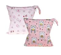 Borsa per Pannolini Impermeabile 2 PCS,Treer Sacchetti per Pannolini Lavabile Riutilizzabile con Cerniera,Appendere Dry Wet Borsa,per Neonato Biberon,pannolinie indumenti (G)