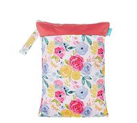 Borsa per Pannolini Impermeabile, Treers Riutilizzabile e Lavabile Neonato Sacchetti per Pannolini on Doppia Cerniera, Bambino Carino Organizzatore, Scomparti Dry Wet (Rosa)