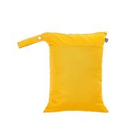 Borsa per Pannolini Impermeabile, Treers Riutilizzabile e Lavabile Tinta Unita Neonato Sacchetti per Pannolini on Doppia Cerniera, Bambino Organizzatore, Scomparti Dry Wet (Giallo)