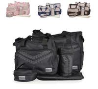 Borsa per pannolini Moni Stella, set con fasciatoio per pannolini, borsa isolata per biberon, colori:nera