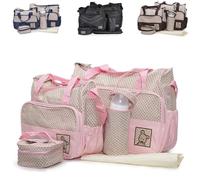 Borsa per pannolini Moni Stella, set con fasciatoio per pannolini, borsa isolata per biberon, colori:rosa