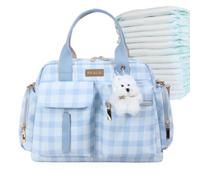 Borsa per pannolini per la mamma con manico alla moda Plaid Sling Tote | Borsa per pannolini per mamma di grande capacità, per viaggi, spiaggia, ospedale, asilo nido, auto, infermiera, breve viaggio