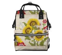 Borsa per pannolini per mummia zaino api girasoli margherita fiori rosa stampa grande capacità mummia borsa maternità zaino multifunzionale per pannolini stampa 3d zaino da viaggio per la mamma