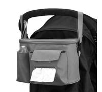 Borsa per pannolini per passeggino, borsa per carrello per passeggino, organizer per carrello per passeggino, organizer per passeggino con portabicchieri per cellulare, bicchiere d'acqua, portafoglio