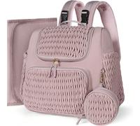 Borsa per pannolini, piccolo zaino per pannolini, eleganti zaini trapuntati per neonati, mini borse per maternità, con fasciatoio, porta ciuccio e cinghie per passeggino, borsa per pannolini Parents E