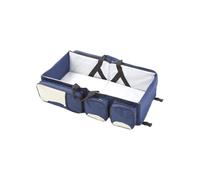Borsa per pannolini portatile 3 in 1 con fasciatoio pieghevole, organizer multifunzione per la cura del bambino con tasche portaoggetti, adatta ai viaggi (blu)