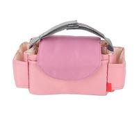 Borsa per Passeggino Universale Multitasche Borsa Appesa in Nylon Impermeabile Semplice Antiusura Borsa per Pannolini per Pannolini per Culla Tavolo da Parete Bottiglia Pannolino (Rosa)