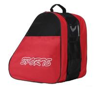 Borsa per pattinaggio su ghiaccio per tutte le età, manici ispessiti e cinghia regolabile, perfetta per pattini a rotelle e pattini da ghiaccio, con custodia protettiva (rosso)