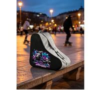 Borsa per pattini a rotelle con stampa graffiti alla moda - Borsa di stoccaggio per pattini in linea di grande capacità e traspirante con tracolla regolabile e design impermeabile, borsa tote portatil