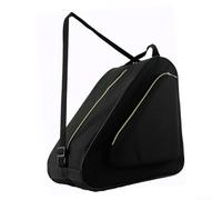 Borsa per pattini a rotelle e pattini da ghiaccio in nylon impermeabile resistente agli strappi, grande capacità, tasca laterale con cerniera e tracolla regolabile per un comodo trasporto (nero)