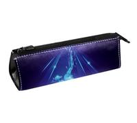 Borsa per penne con scritta "Man Under The Light", astuccio per cancelleria, astuccio per cosmetici, borsa compatta con cerniera, Multi, 5.5 ×6 ×20CM/2.2x2.4x7.9 in, Organizer per borse