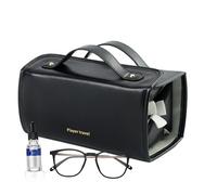 Borsa per pennelli da trucco, 4 in 1, arrotolabile, in pelle PU, organizer da viaggio di grande capacità, per donne e ragazze, per attività all'aperto, hotel, cura della casa, pennello a, Nero