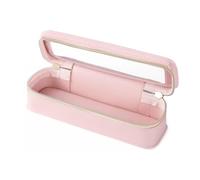 Borsa per pennelli da trucco in PU da donna Borsa per cosmetici portatile di grande capacità Borsa cosmetica trasparente Borsa organizer da viaggio con doppia cerniera, rosa, 205.00x65.00x22.00mm