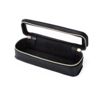 Borsa per pennelli da trucco in PU da donna Borsa per cosmetici portatile di grande capacità Borsa cosmetica trasparente Borsa organizer da viaggio con doppia cerniera, Nero , 205.00x65.00x22.00mm
