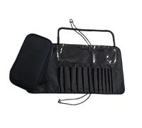 Borsa per pennelli da trucco, organizer per cosmetici, impermeabile, portatile, arrotolabile, per riporre pennelli da viaggio, può contenere molti pennelli, Nero , Refer to description, Unisex