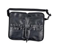 Borsa per Pennelli Trucco con Cintura, Organizer Multitasche 22 Scomparti, Pelle PU Impermeabile, Nero per MUA, Viaggi