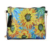 Borsa per pittura diamante, Borsa per tracolla in pelle pittura diamante fai-da-te 5D Borsa per busta frizione diamante Borsa per borsa Modello girasole Borsa a catena Regalo artigianale fatto a mano