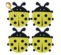 Borsa per posate in feltro, borsa per utensili per forchette - Pasqua a forma di coccinella argentata, posate da tavola, porta utensili, borsa portatile per cucchiai, forchette e utensili, giallo.,