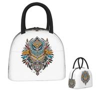 Borsa Per Pranzo Echi Tribali A Tenuta Stagna Di Sculture In Metallo Nordico Borse Tote Isolate Per Donne Bambini Scatole Per Alimenti Portatili Pranzo Termico Per Lavoro Scuola Picnic Viaggi