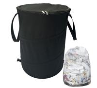 Borsa per prato e foglie da esterno, resistente alle intemperie, in tessuto per pattumiera da campeggio, con cerniera, borsa per rifiuti da 37 litri per prato, campeggio, cortile, giardino