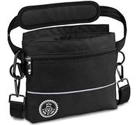 Borsa per premietti cane con tasca magnetica a una mano, 2 tasche con cerniera, tasca interna rimovibile, cinghia per spalla imbottita, moschettone gratuito, perfetto per addestramento agility canino
