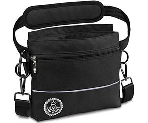 Borsa per premietti cane con tasca magnetica a una mano, 2 tasche con cerniera, tasca interna rimovibile, cinghia per spalla imbottita, moschettone gratuito, perfetto per addestramento agility canino